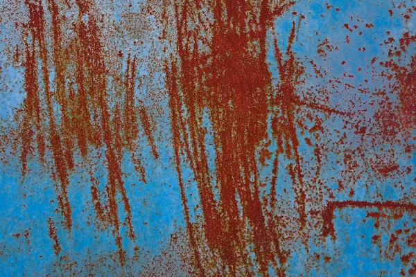 Red and blue metallic rusted surface as a textured background