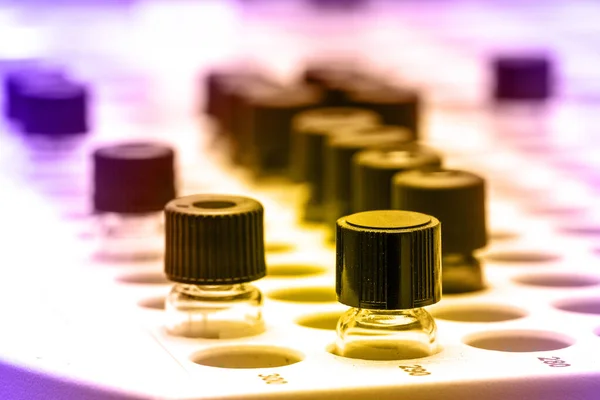 Glazen Chemische Buizen Laboratorium Geneeskunde Concept Achtergrond — Stockfoto