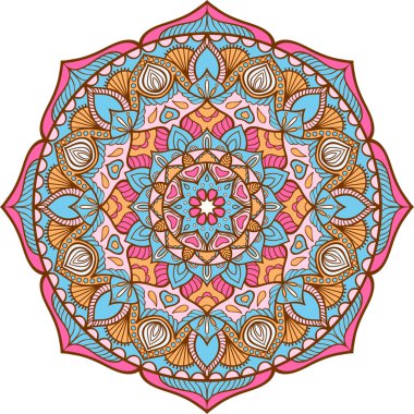 Vektör mandala. Klasik dekoratif elementler. El çizimi arka plan. İslam, Arap, Hintli, Osmanlı motifleri.