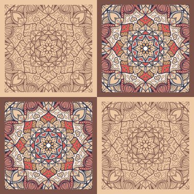 Seamless vector mandala tile pattern. Vintage decorative elements. Hand drawn background. Islam, Arabic, Indian, ottoman motifs.