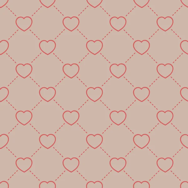 Nahtlose Herzmuster. Handgezeichneter Hintergrund. Valentinstag oder Hochzeitsdesign. — Stockvektor