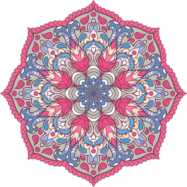 Mandala vecteur. éléments décoratifs vintage. fond dessiné à la main. islam, arabe, indien, motifs ottomans. — Image vectorielle