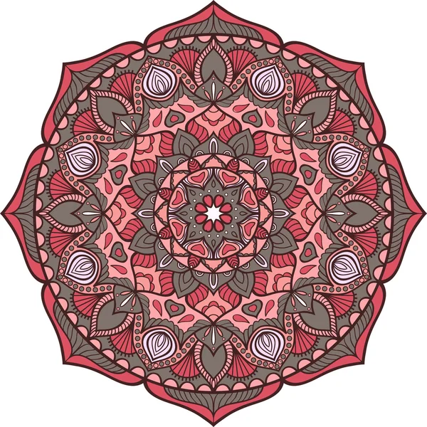 Vector mandala. elemen dekoratif vintage. latar belakang gambar tangan. islam, arabic, indian, ottoman motif. - Stok Vektor