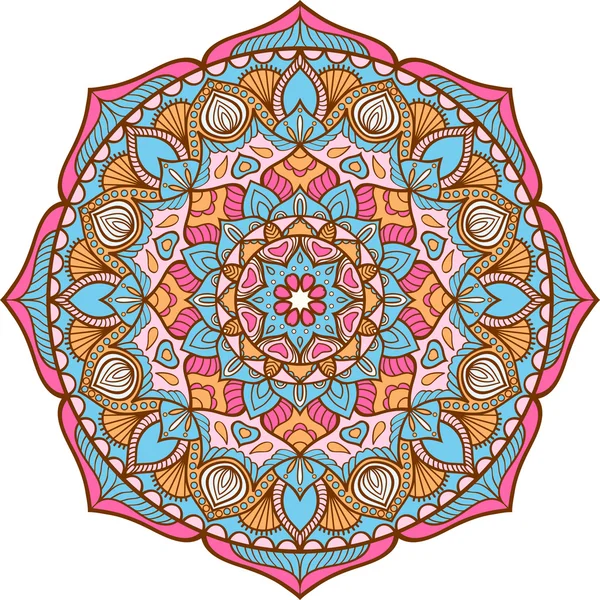 Mandala vecteur. éléments décoratifs vintage. fond dessiné à la main. islam, arabe, indien, motifs ottomans. — Image vectorielle