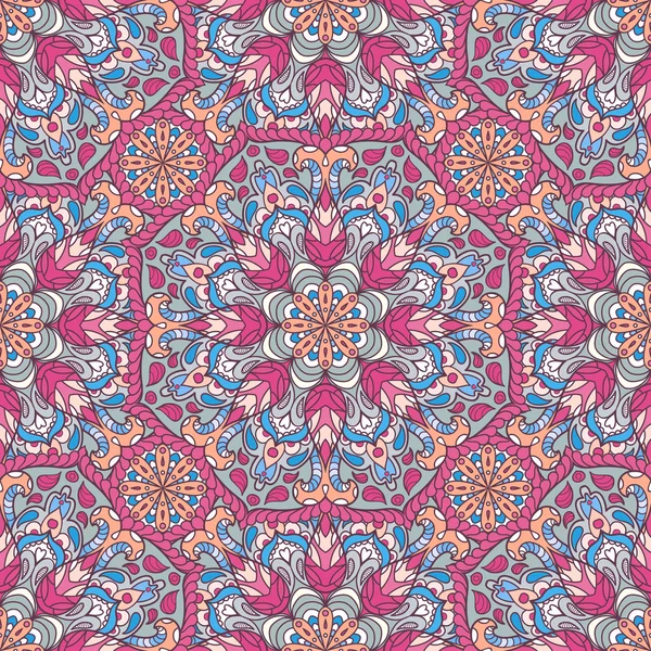Dikişsiz vektör mandala deseni. Vintage dekoratif unsurlar. Elle çizilmiş arka plan. İslam, Arapça, Hint, Osmanlı motifleri.