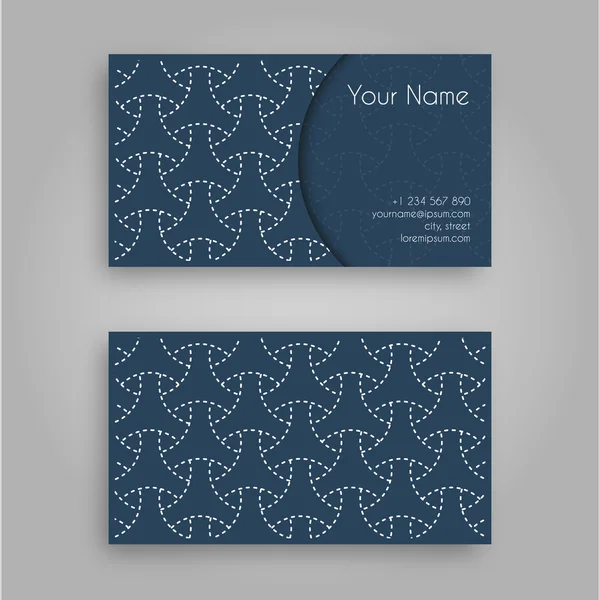 Business card template with sashiko design. Vintage decorative elements