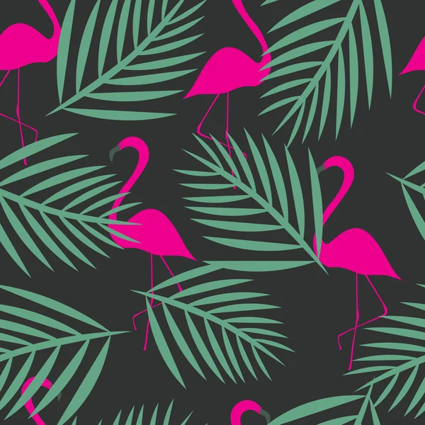 Seamless flamingo vector patterns — Stock Vector