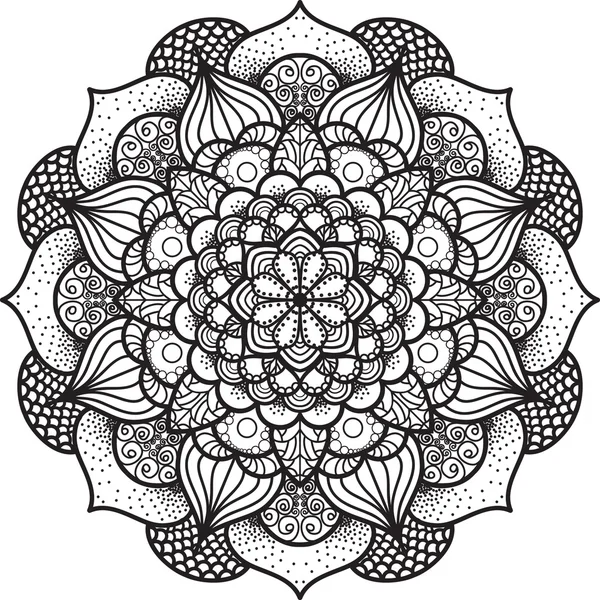 Mandala. Fond dessiné à la main. Islam, Arabe, Indien, motifs ottomans . — Image vectorielle