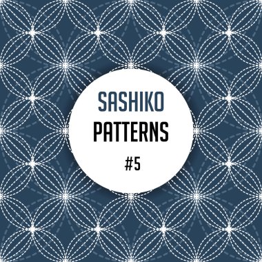 Hayranları ile geleneksel Japon nakış süs Sashiko. Vektör seamless modeli.