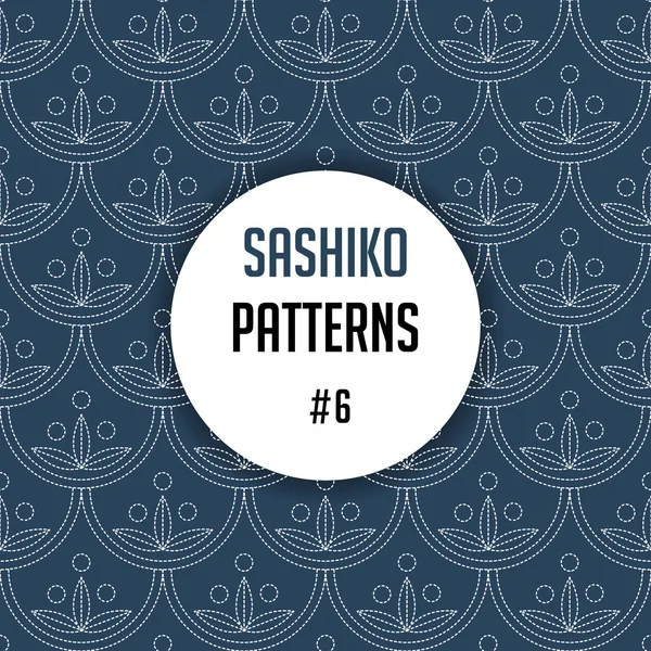 Hayranları ile geleneksel Japon nakış süs Sashiko. Vektör seamless modeli.