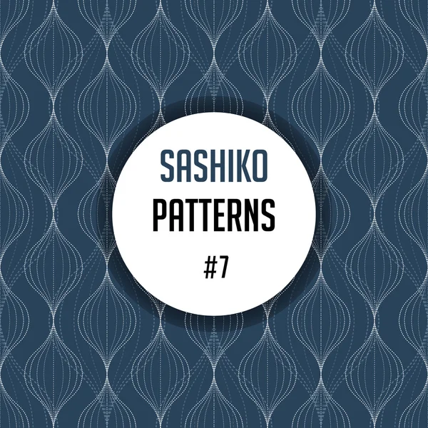 Hayranları ile geleneksel Japon nakış süs Sashiko. Vektör seamless modeli.