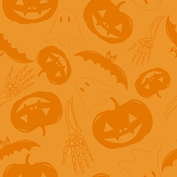 Halloween naranja festivo patrón sin costuras — Vector de stock