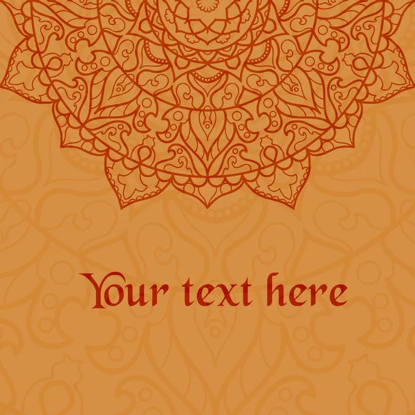Kırmızı lotus çiçek mandala. Hint, Çin, İslam oryantal tarzda. Daire içinde öğe tasarım için.