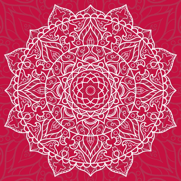 Vektor etnik mandala. India Oriental, Cina, gaya islamik. Elemen dilingkari untuk desain . - Stok Vektor