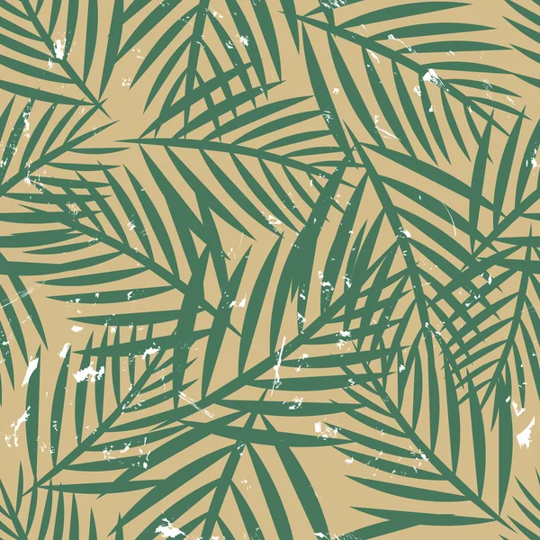 Patrón vintage sin costuras con hojas de palma — Vector de stock