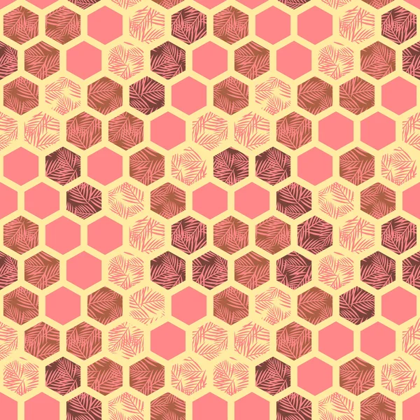 Palm ile geometrik altıgen seamless modeli pembe rengi değiştirmez