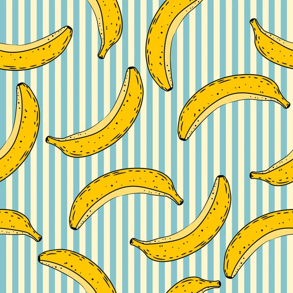 Banane nahtlose Muster. Vektorhintergrund — Stockvektor