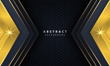 3D üst üste bindirme efektli modern altın arkaplan.