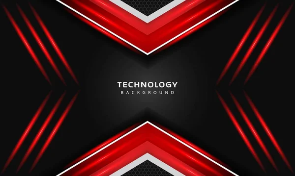 Überlappungseffekt Mit Roter Lichtdekoration Design Vorlage Für Moderne Technologie — Stockvektor