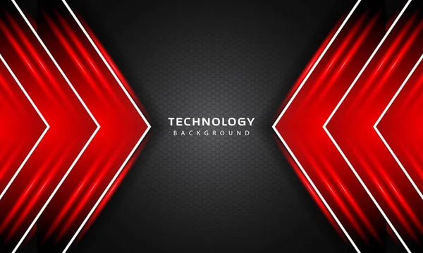 Эффект Наложения Слоев Красным Цветом Шаблон Современного Технологического Дизайна Фон — стоковый вектор