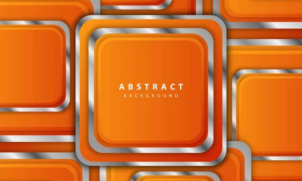 Abstract Orange Background Vector Rectangle Background Combination Silver Lines — Stock Vector