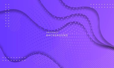 Mor zemin üzerinde 3D soyut modern dalga eğrisi sunumu.