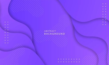 Mor zemin üzerinde 3D soyut modern dalga eğrisi sunumu.