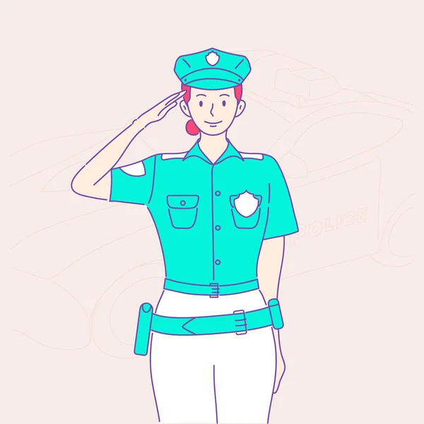 Ammatillinen Naispoliisi — vektorikuva