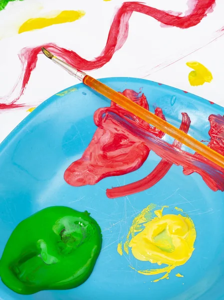Pintura Colorida Brilhante Dedo — Fotografia de Stock