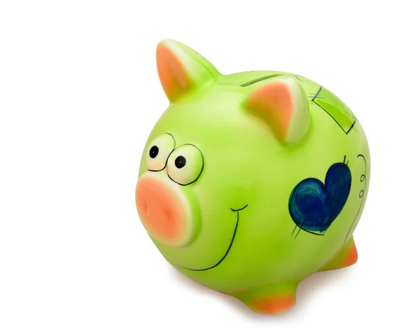 Groene piggy bank, — Stockfoto