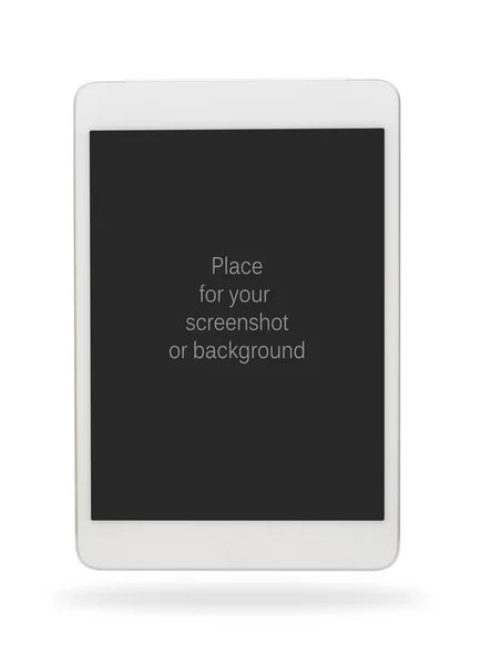 Komputer tablet biały na białym tle — Zdjęcie stockowe