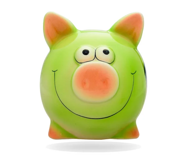 Groene piggy bank Stockfoto