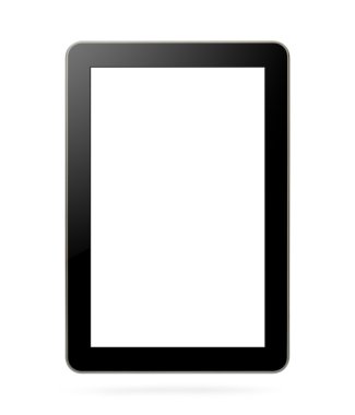 Siyah tablet ile boş perde 