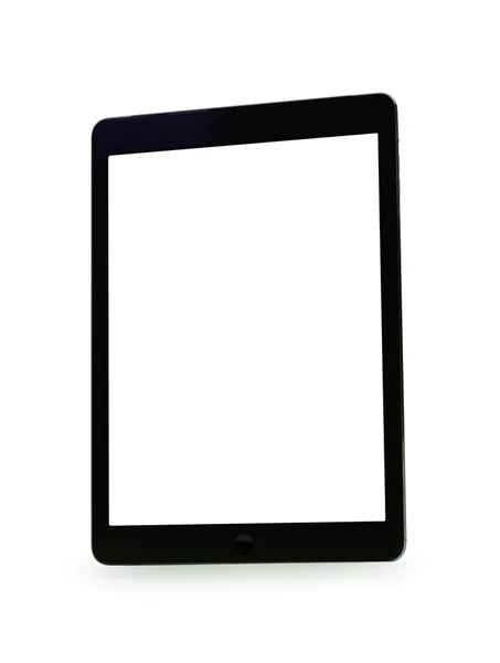 Черный планшет с пустым экраном для шаблона изолированы — стоковое фото