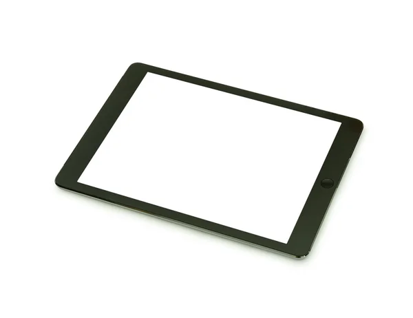 Black tablet with blank screen for template isolated — Stock Photo, Image