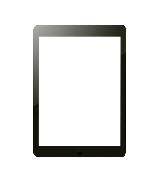 Tableta negra con pantalla en blanco para plantilla aislada —  Fotos de Stock