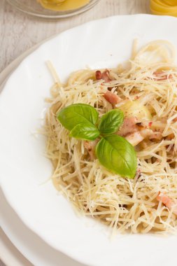  Spagetti carbonara parmesan ile