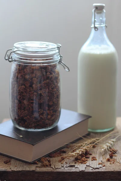 Kahvaltıda sütlü granola