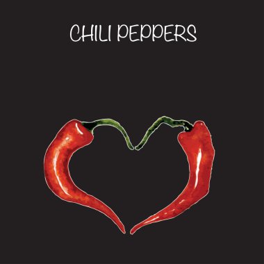 Chili pepper vector watercolor illustration. Spicy food illustration.