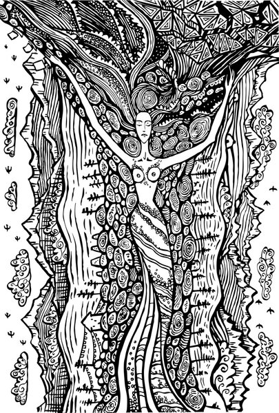 Женщина в гармонии с природой. Концепция чистой воды. Экологическая концепция
.