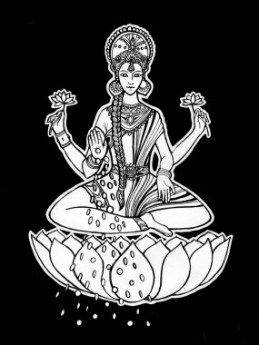 Lakshmi tanrıça. Mutlu bayramlar. Hindistan.
