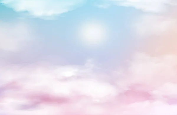 Cielo Rosa Cielo Con Nubes Fondo Bebé Puesta Sol Salida — Vector de stock