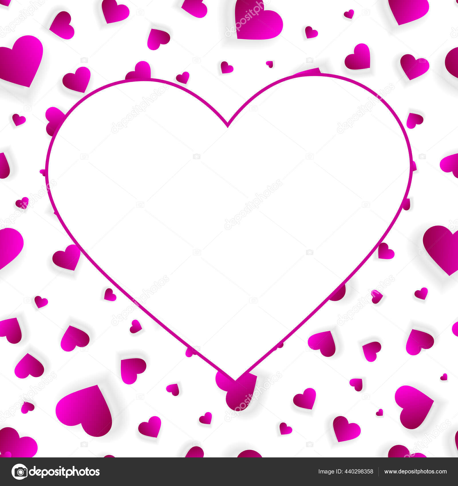 Lovely heart frame with confetti hearts By Microvector