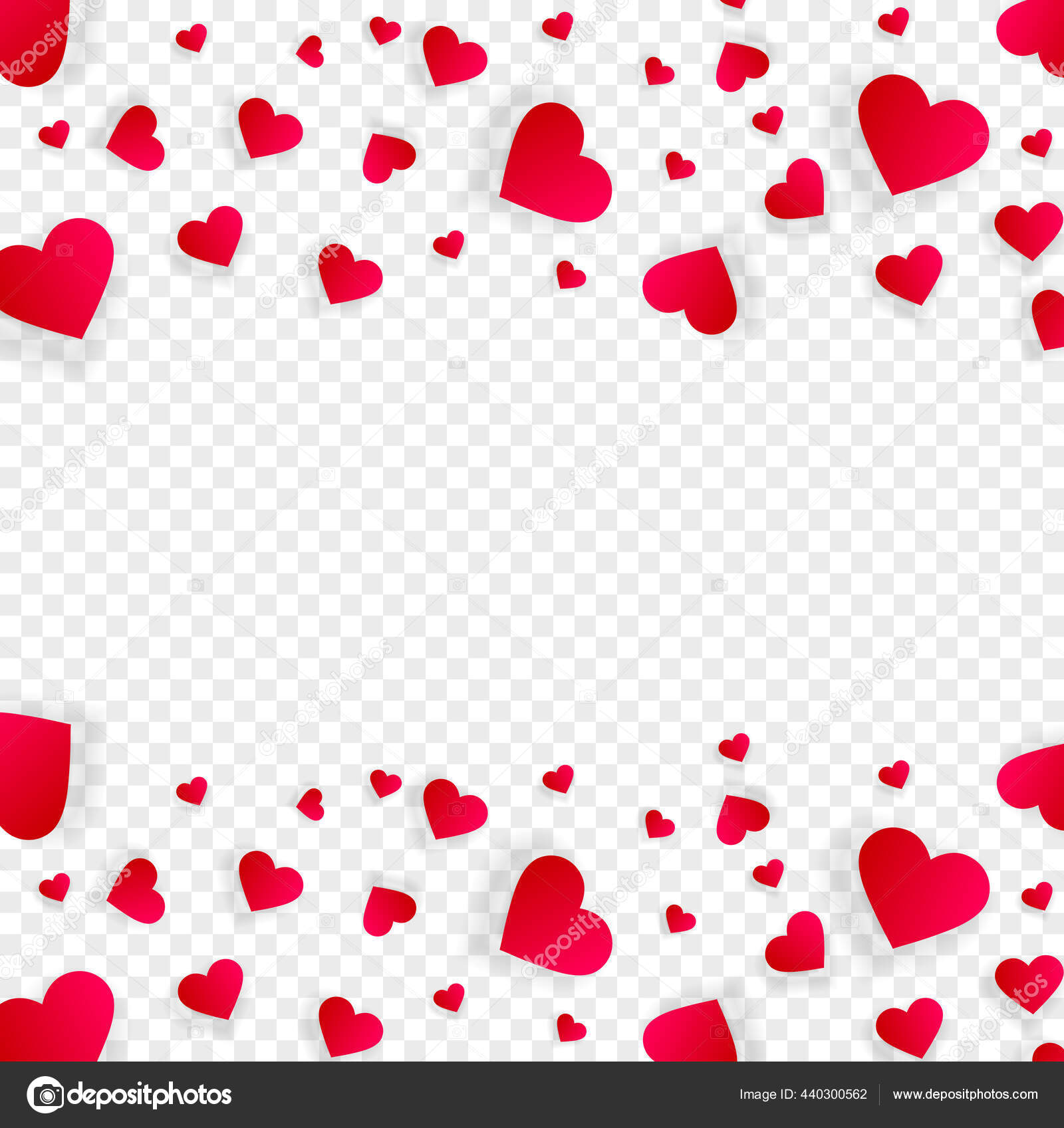 Animated falling hearts Photo frame effect