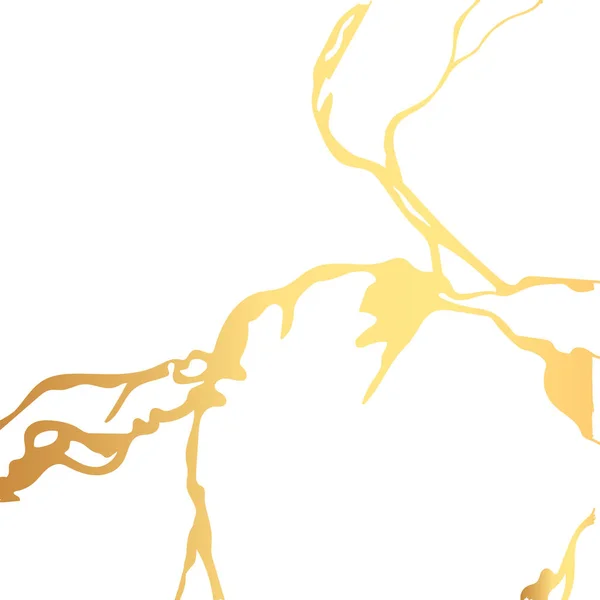 Золотые кинты трещит векторная карта на белом фоне. Золотая текстура. — стоковый вектор