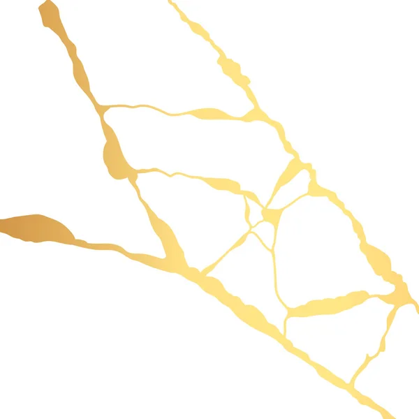 Золотые кинты трещит векторная карта на белом фоне. Золотая текстура. — стоковый вектор