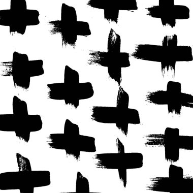 Soyut mürekkep fırçası vuruşu arka planı. Modern sanatsal doku, beyaz arkaplanda siyah fırça darbeleriyle yaratıldı. Minimalist vektör illüstrasyonu posterler, markalaşma ve paketleme için mükemmel