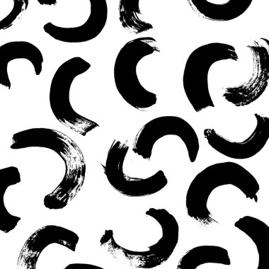 Soyut mürekkep fırçası vuruşu arka planı. Modern sanatsal doku, beyaz arkaplanda siyah fırça darbeleriyle yaratıldı. Minimalist vektör illüstrasyonu posterler, markalaşma ve paketleme için mükemmel