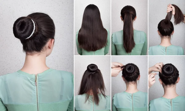 Chignon ile öğretici zarif topuz saç modeli