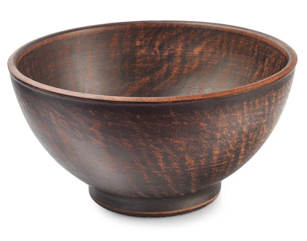 Clay bowl isolated on white background — Stock Photo, Image
